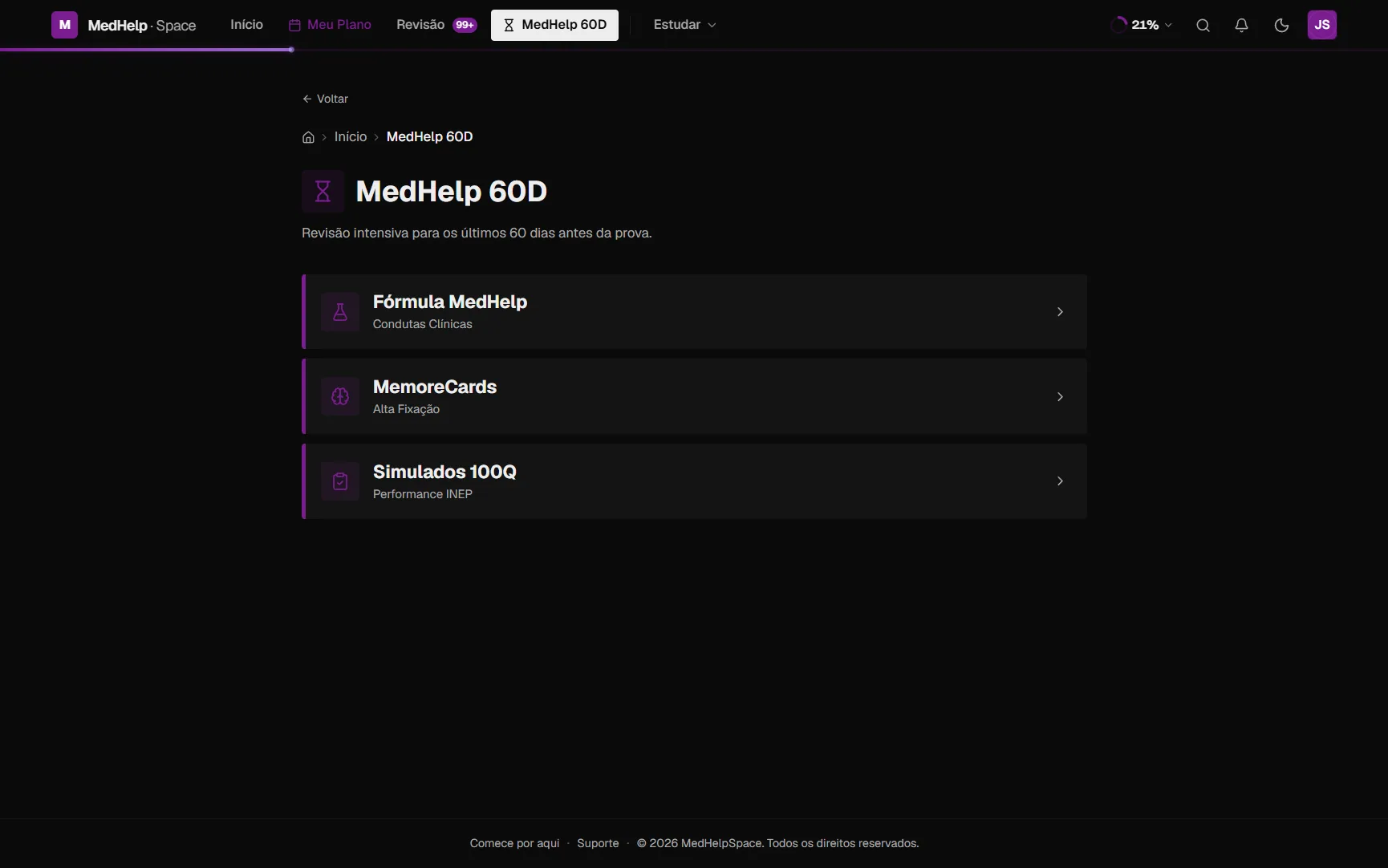 MedHelpSpace no computador — MedHelp 60D